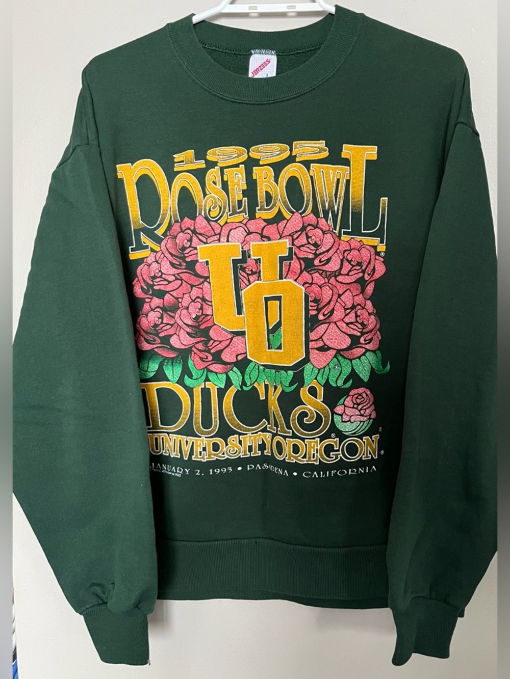 Green 1995 Rose Bowl Ducks Graphic Crewneck Sweatshirt